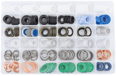 #ad 330PCS 36 Popular Sizes Mater Oil Drain Plug Gaskets Washer Assortment Kits ... $147.92