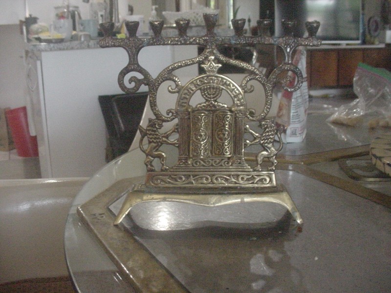 Israel Chen Holon Solid Brass   Menorah