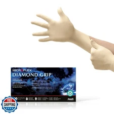 Ansell MICROFLEX Diamond Grip MF-300 Disposable Latex Gloves for 