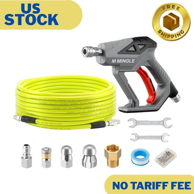 #ad Sewer Jetter Kit for Pressure Washer 50 FT Drain Cleaner Hose with Power $44.79