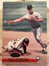 Topps 1993 Stadium Club Cal Ripken #40 Baltimore Orioles Baseball Card Base Set