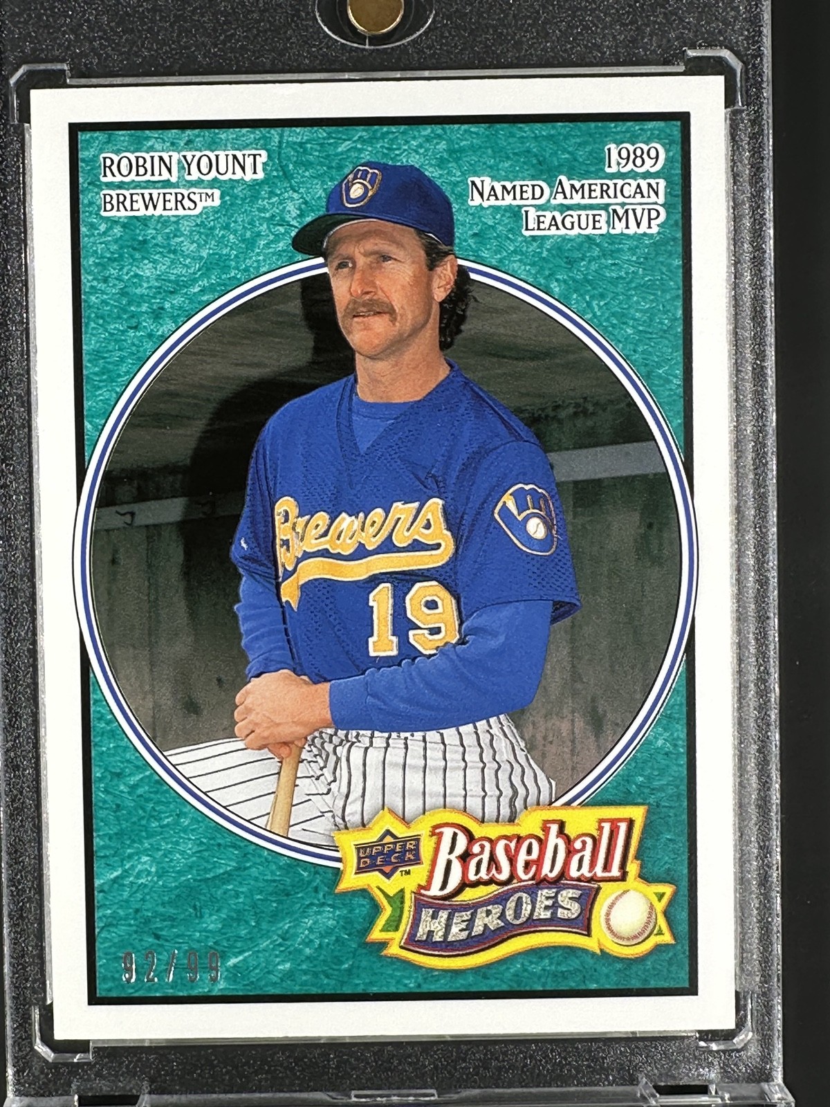 /99 Robin Yount Sea Green Parallel 2008 Upper Deck Baseball Heroes #99  Brewers