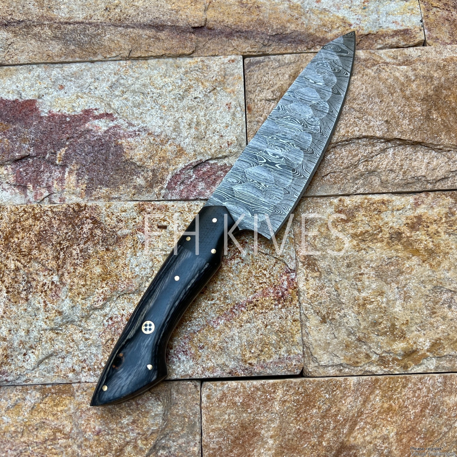 "11Handmade Damascus Slicing Sharp Chef Knife for Meat/BBQ