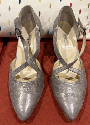 Paul Green Metallic metallic/taupe/silver -NUANCE-Cross Strap US 9/UK 6.5  heels