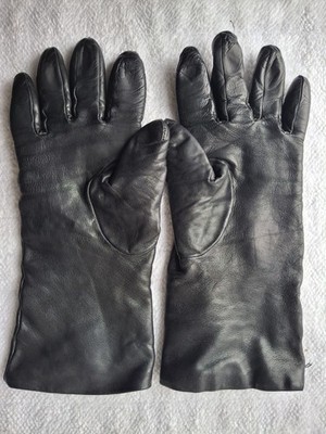 Genuine Leather Ladies Black Gloves Size 7 Italian Made Fir Bloomindales