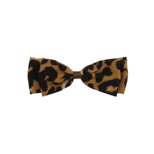 Elegant Leopard Print Bow Duckbill Hair Clips Yellow 1 Pc