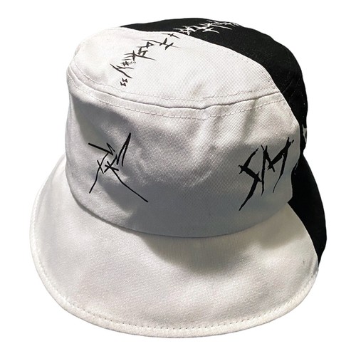 Half Black White Gothic Bucket Hat 
