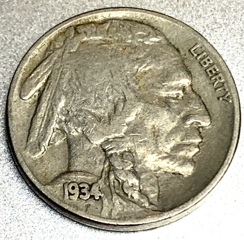 1934-P Buffalo 🦬 Indian Head Nickel 5c Vf Very Fine SR630