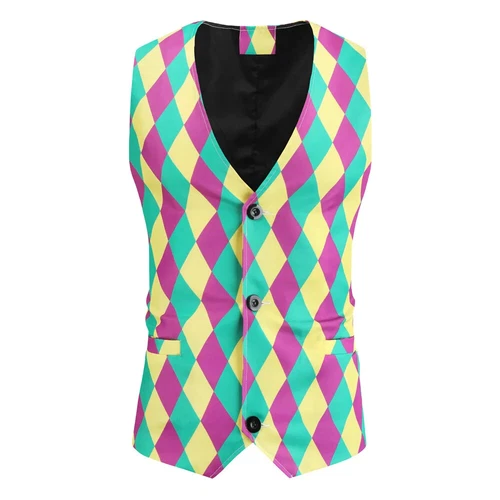 Sleeveless Playing Cards Printed Multi Pattern Fit Tuxedo Suit Vest Men Casual - Bild 11 von 21