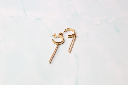 Pendientes De Argollas Largos Hipoalergénicos Acero Inoxidable Chapado Oro 18k