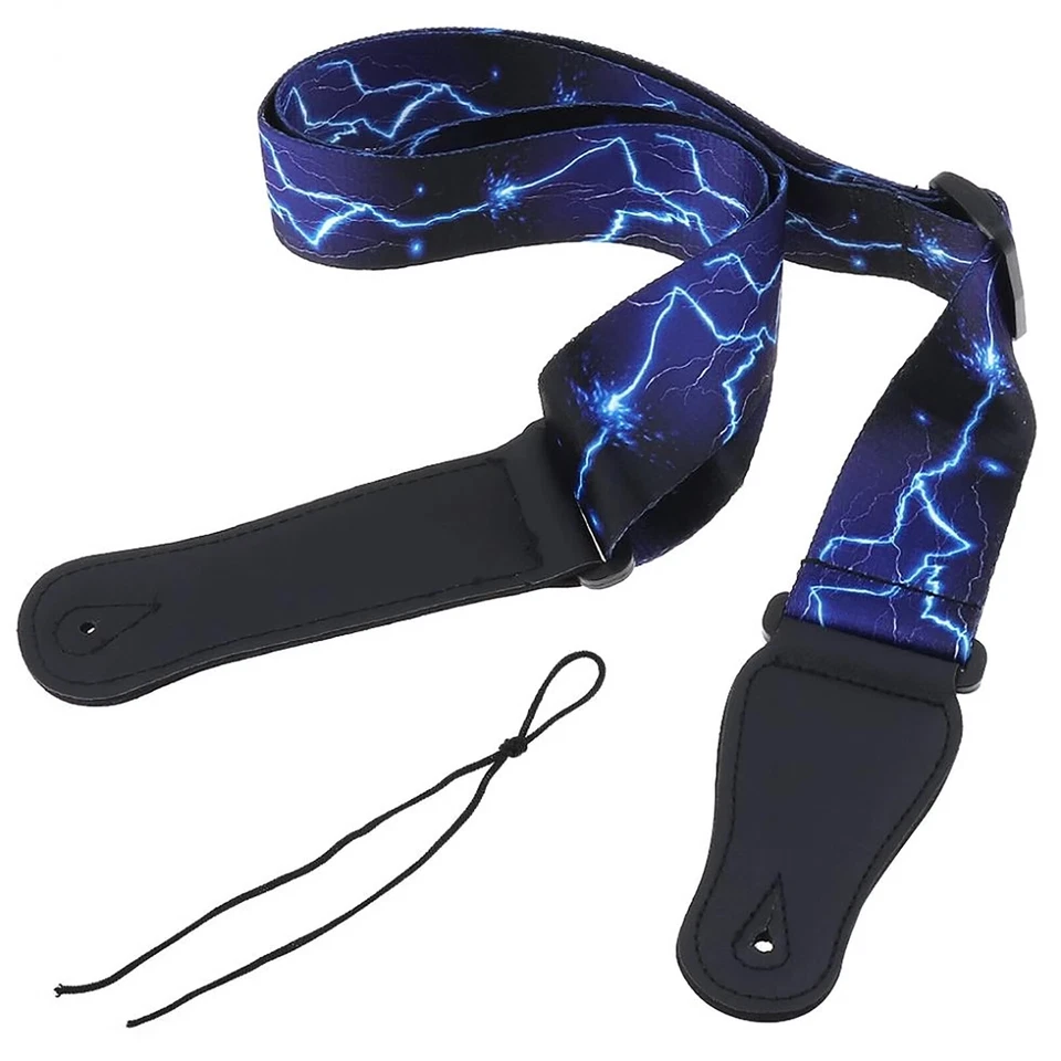Electric Lightning Guitar Strap Adjustable Leather Belt Acoustic Electric Bass - image 4 of 4