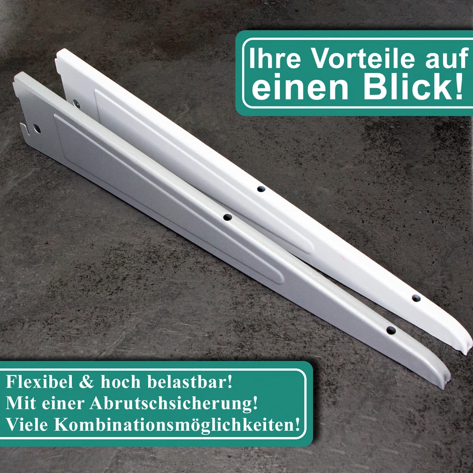 Regalträger 10 Stück Regalsystem für Wandschiene Regalwinkel Regalboden Regal - Bild 2 von 4