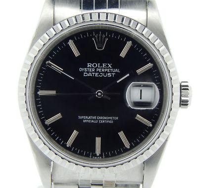 Rolex Datejust Mens Stainless Steel Watch Quickset Sapphire