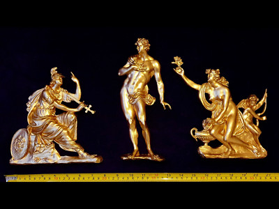 FRANZÖSISCHE ANTIKE LOUIS XIV VERGOLDETE DORE KUNSTHARZ WANDSTATUEN RELIEF ZIERLEISTE DEKORATION