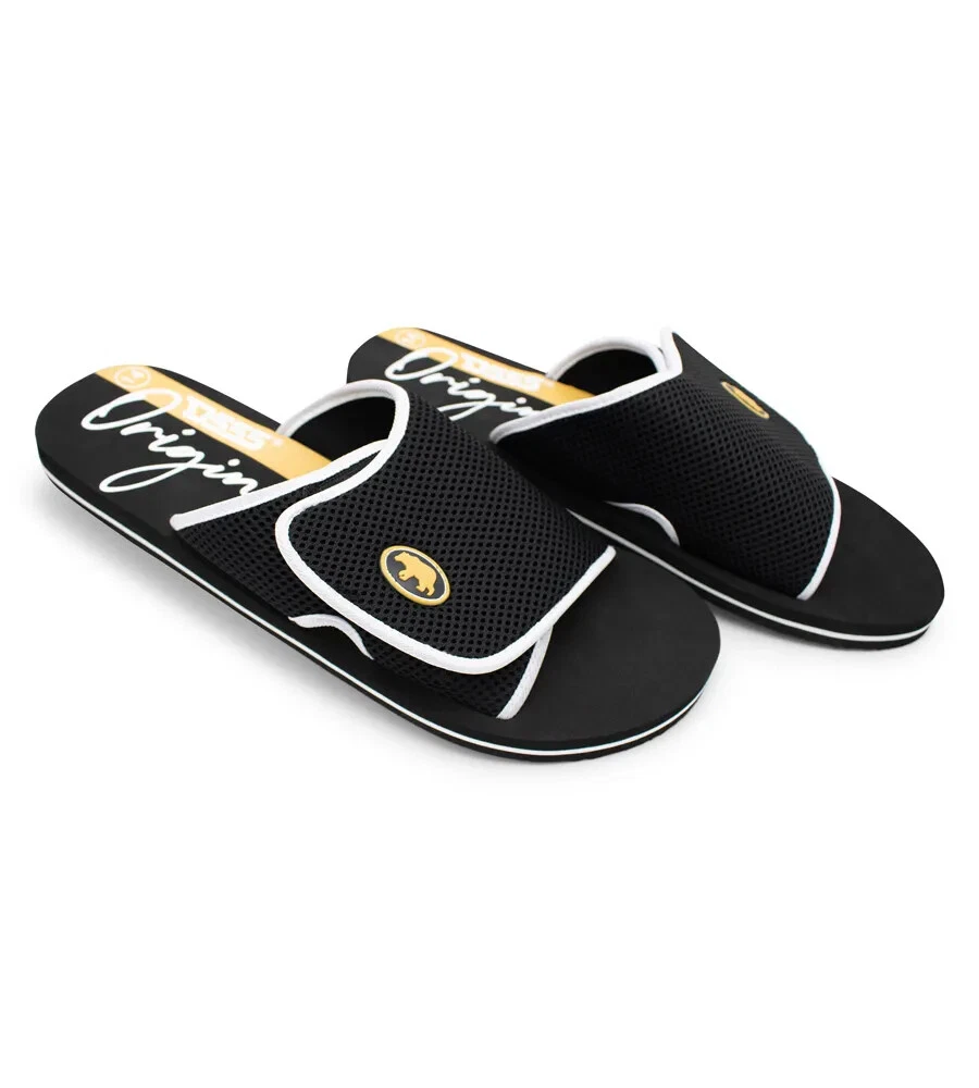 D555 Duke Big Mens Black Sliders Summer Beach Flip Flops 9 10 1 1 12 13 14 15