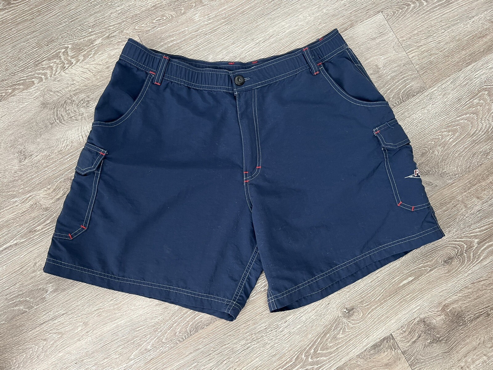 FishWorks Men's Blue Nylon Cargo Fishing Shorts, Styl… Gem