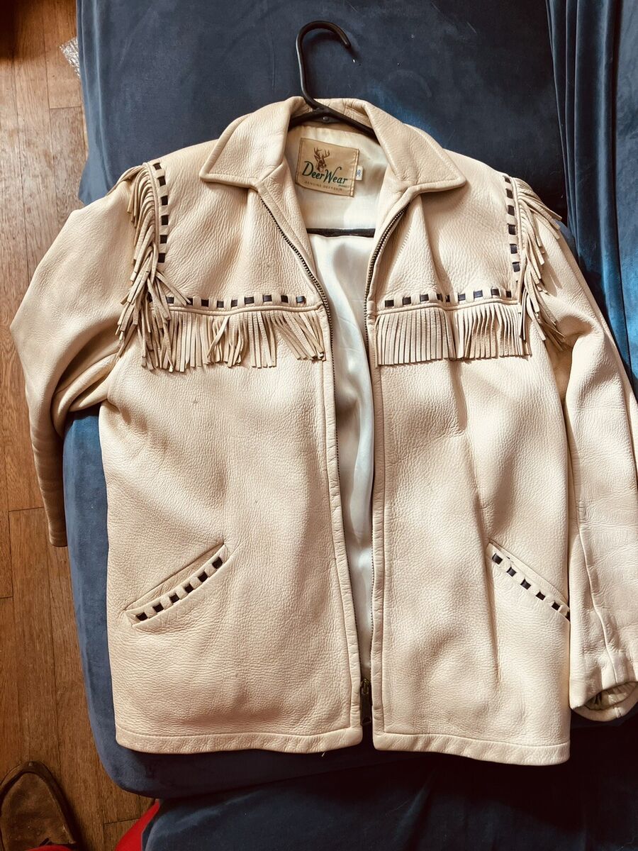 Deerwear Soft Deerskin Leather Fringe Jacket Made in USA Deerwear Soft Deerskin Leather Fringe Jacket Made in USA