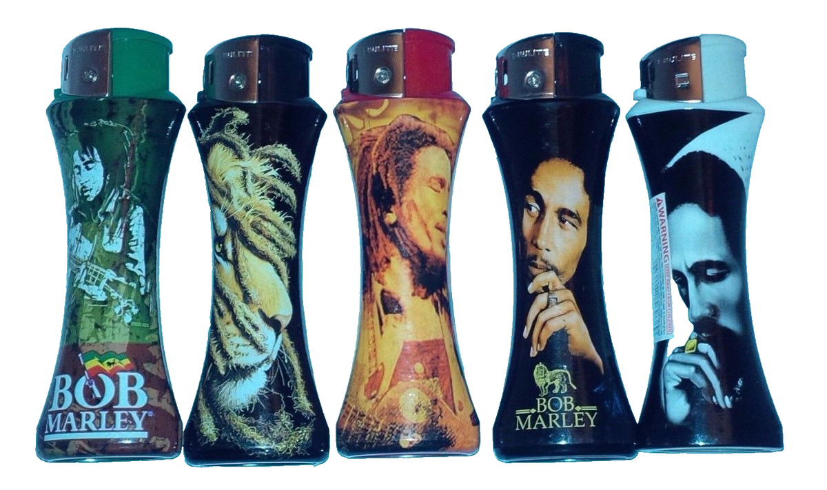 5 PC BOB MARLEY CURVE LIGHTER Different Design Refillable(Without  Gas)Random | eBay