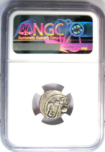 Julius Caesar AR Denarius Silver Elephant Roman Coin 49 BC - NGC Choice XF (EF) - Picture 3 of 5