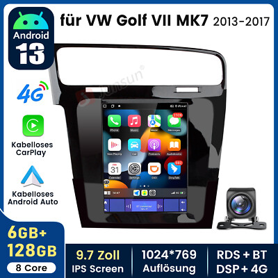 6+128G Android 13 Autoradio GPS Carplay WIFI Für VW Golf VII MK7 2013-2017 +KAM