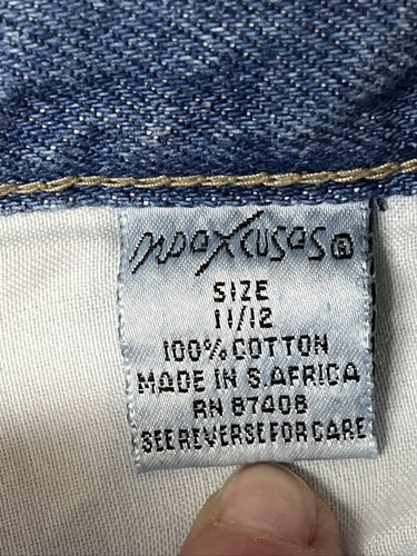 Vtg. Tough Jeans No Excuses Women’s Denim Raw Edge Shorts Sz 11 12 Roller Derby - Picture 8 of 9