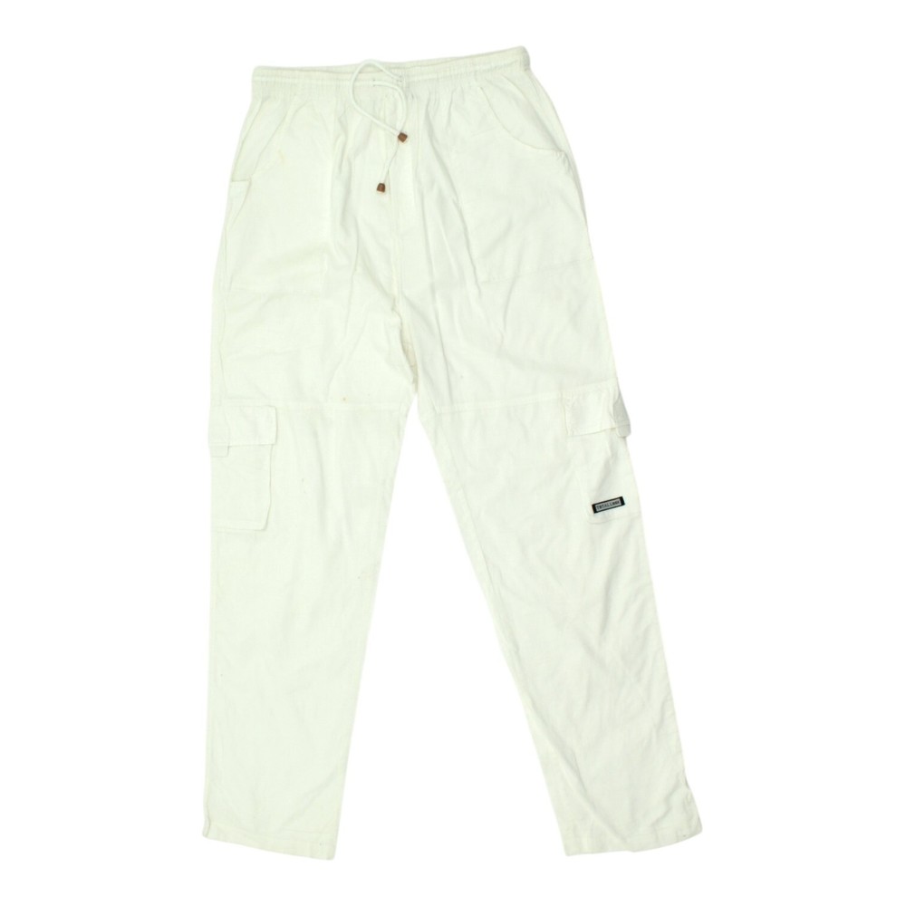 Vintage White Cargo Pants for Men - Relaxed Fit Casual Sports Trousers