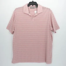 Daniel Cremieux Signature Collection Polo Shirt XL Red White Striped NWT $85