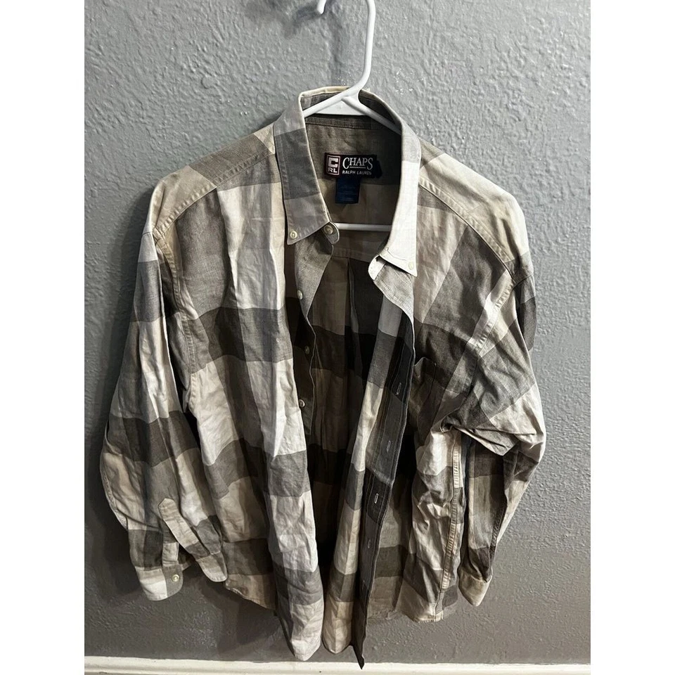VINTAGE Chaps Ralph Lauren Shirt Mens Large Plaid Button Down - Image 4 of 4