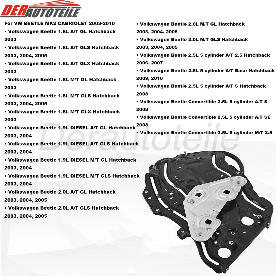 Regulador de ventana elevador trasero derecho convertible VW Beetle 03-10 1Y0847276C Foto 2 de 4