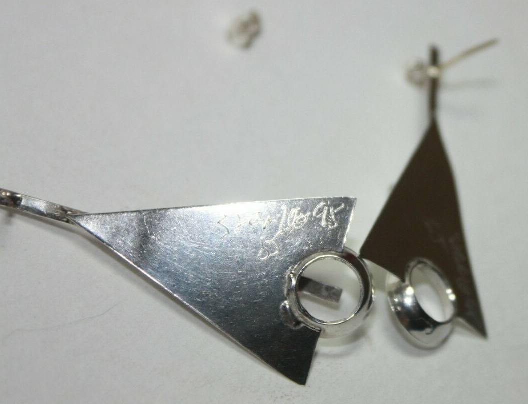 Handmade Sterling Silver Triangular Modernist Stu… - image 6