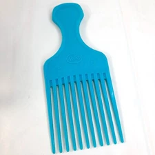 Vintage Goody Hair Pick lift comb Plastic Teal Blue Crocodile Textured USA