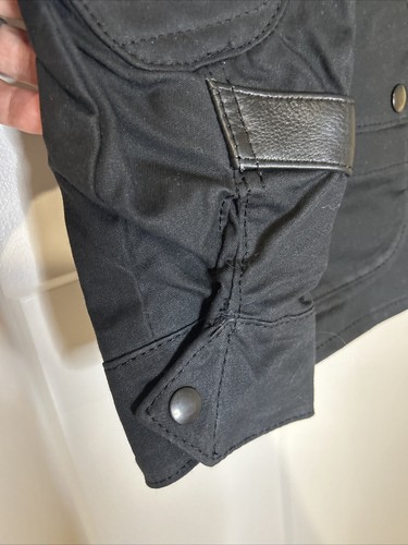 Benrus Vanson Stormed Black Canvas Waxed Motorcycle Jacket, Size (S) USA Made - Picture 3 of 11