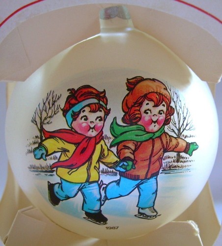 Campbells Soup Kids 1987 Weihnachten Glaskugel Ornament Eislaufen Original Neu in OVP - Bild 2 von 2