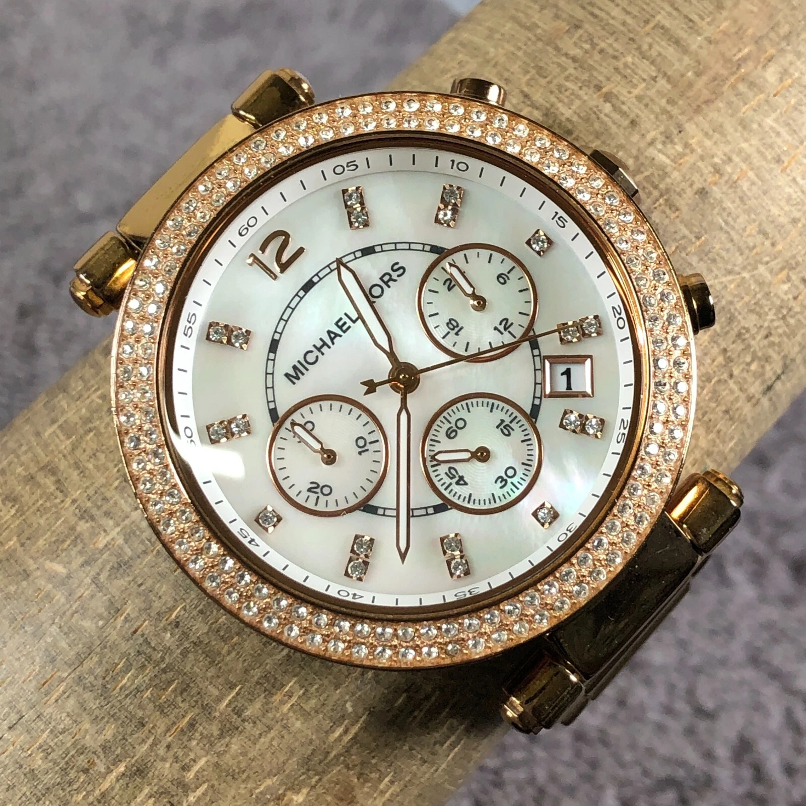 Orologio Michael Kors Parker Donna MK 5491 Abito MOP Cronografo 39mm Quarzo 6 1 4"