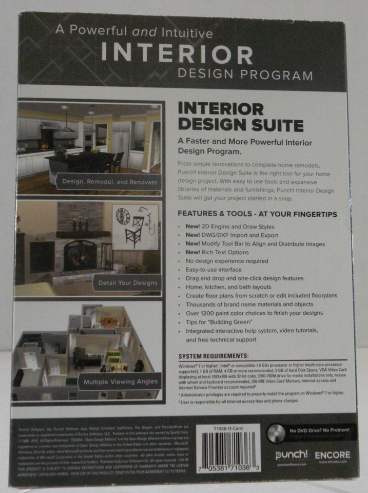 Punch! Software Interior Design Suite Windows PC Compatible PC DVD-ROM Encore - Image 3 of 4