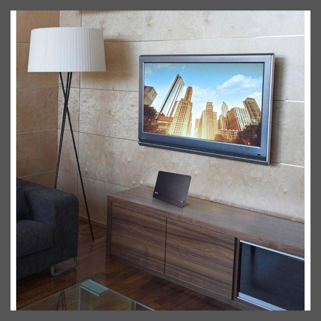 Philips Elite Indoor Amplified Signal Finder TV Antenna with 10 ft