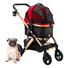 ENZO Monza Luxury 3-in-1 Dog Stroller+Pet Carrier+Pet Car Seat for S,M Pets 45LB