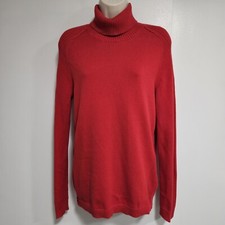 90'S Polo Jeans Co Ralph Lauren Women's XL Red Ribbed Turtle Neck Sweater