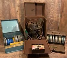 Bell and Howell Vintage Filmo 8 Projector 122-A, 30 Reels 1941-? Bob Hope Golf🎥