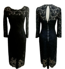 ❤️Dolce & Gabbana D&G Sicilian lace black fitted pencil dress size 40