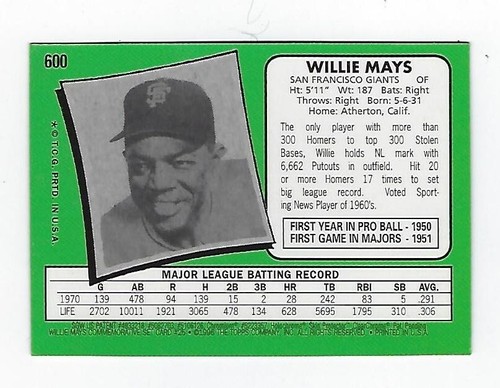 1996 Topps Finest Commemorative #25 Willie Mays - Bild 2 von 2