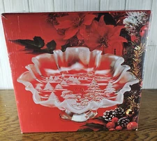 Mikasa Christmas Story Pedestal Footed Bon Bon Compote Dish Vintage Made Germany