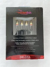 Rocketfish RF-G1213 RCA Stereo Audio Cable 24FT(7.3Meter) Hi-Def 24k Plate