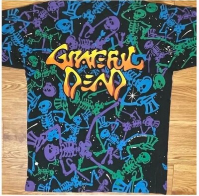 ORIGINAL Vintage 1990s Grateful Dead AOP T-shirt sz L Made in USA 