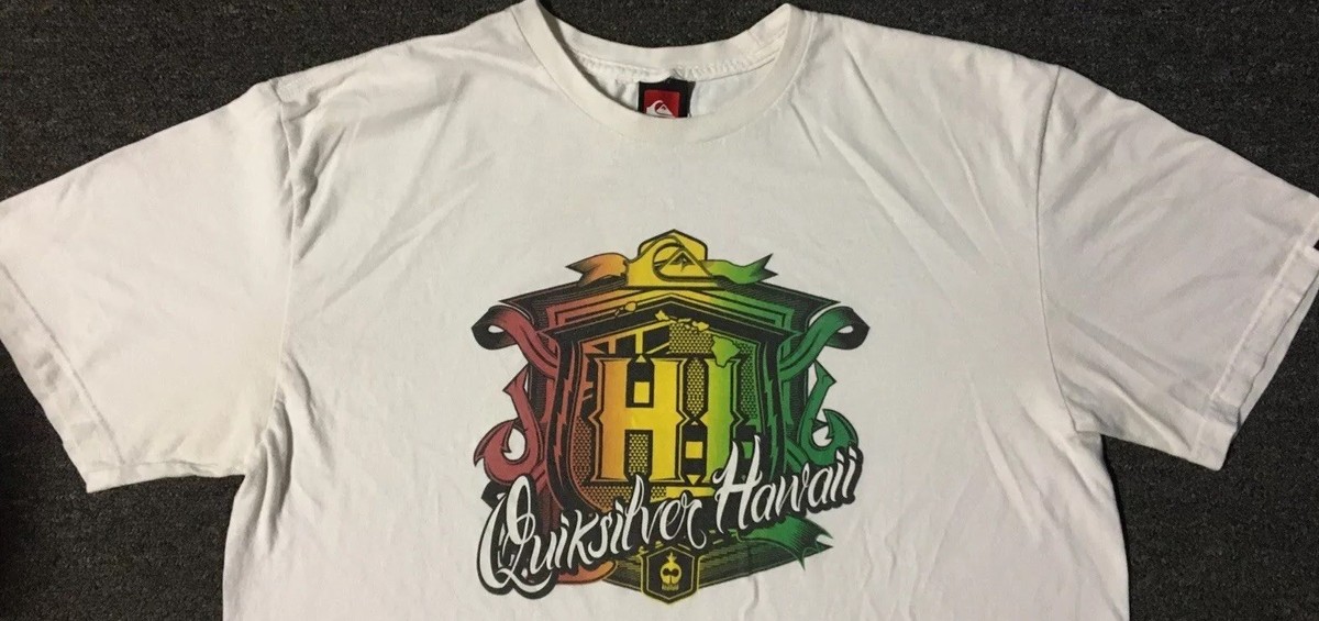 Vtg Quiksilver Hawaii Faded Rasta Shirt XL Surf Skate Beach