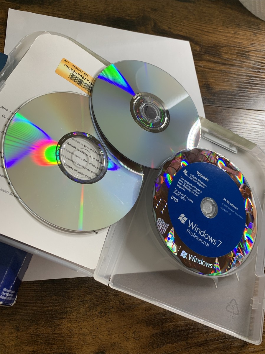 Microsoft Windows 7 Professional Upgrade 32 & 64 Bit DVDs RETAIL