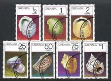  Grenada - 1975 7v. CTO NH Shells Marine Life Fauna