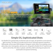 DHL FEELWORLD LUT6 6" 2600nits HDR/3D LUT HDMI Field Monitor 4K for DSLR Camera