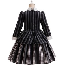 Mädchen Kostüm lila gestreift Mantel Prinzessin Kleid Set Karneval Party