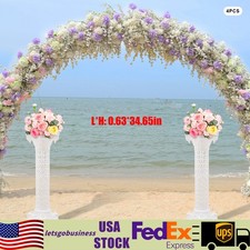 4PCS White Wedding Roman Column, Roman Columns Wedding Column Flowerpot Stand